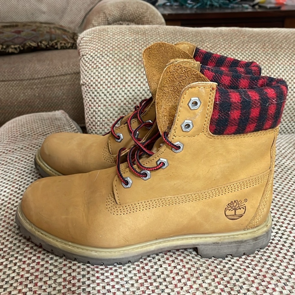 Red Plaid Timberland Boots